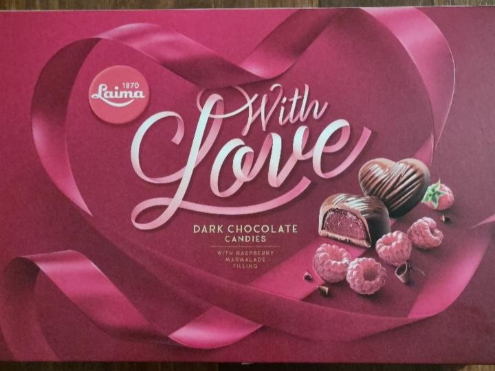 Fotografie - With Love Dark Chocolate Candies with Raspberry