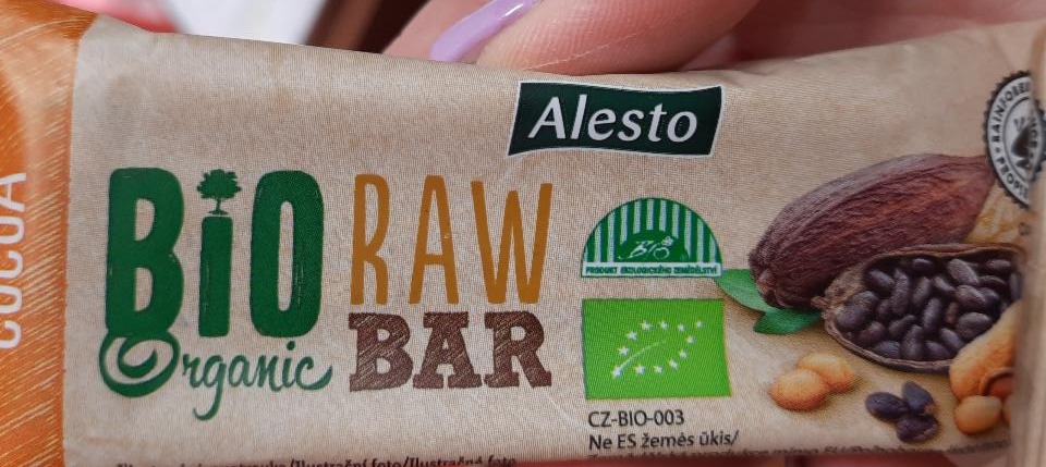 Fotografie - alesto bio raw organic bar peanuts cocoa 
