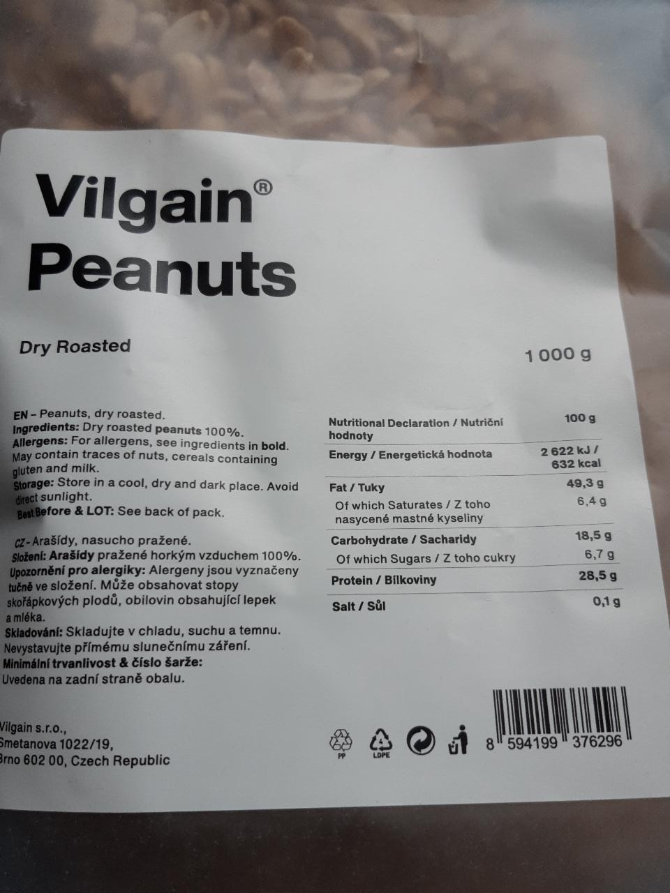 Fotografie - Peanuts Dry Roasted Vilgain