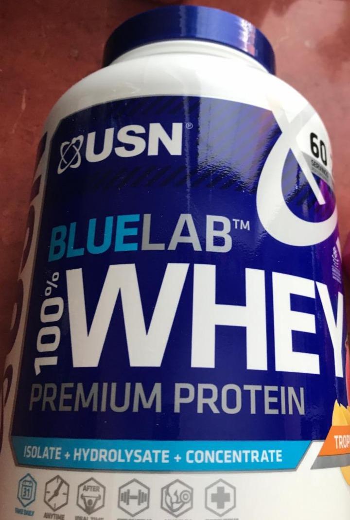 Fotografie - Blue Lab 100% Whey Premium Protein Tropical Smoothie USN