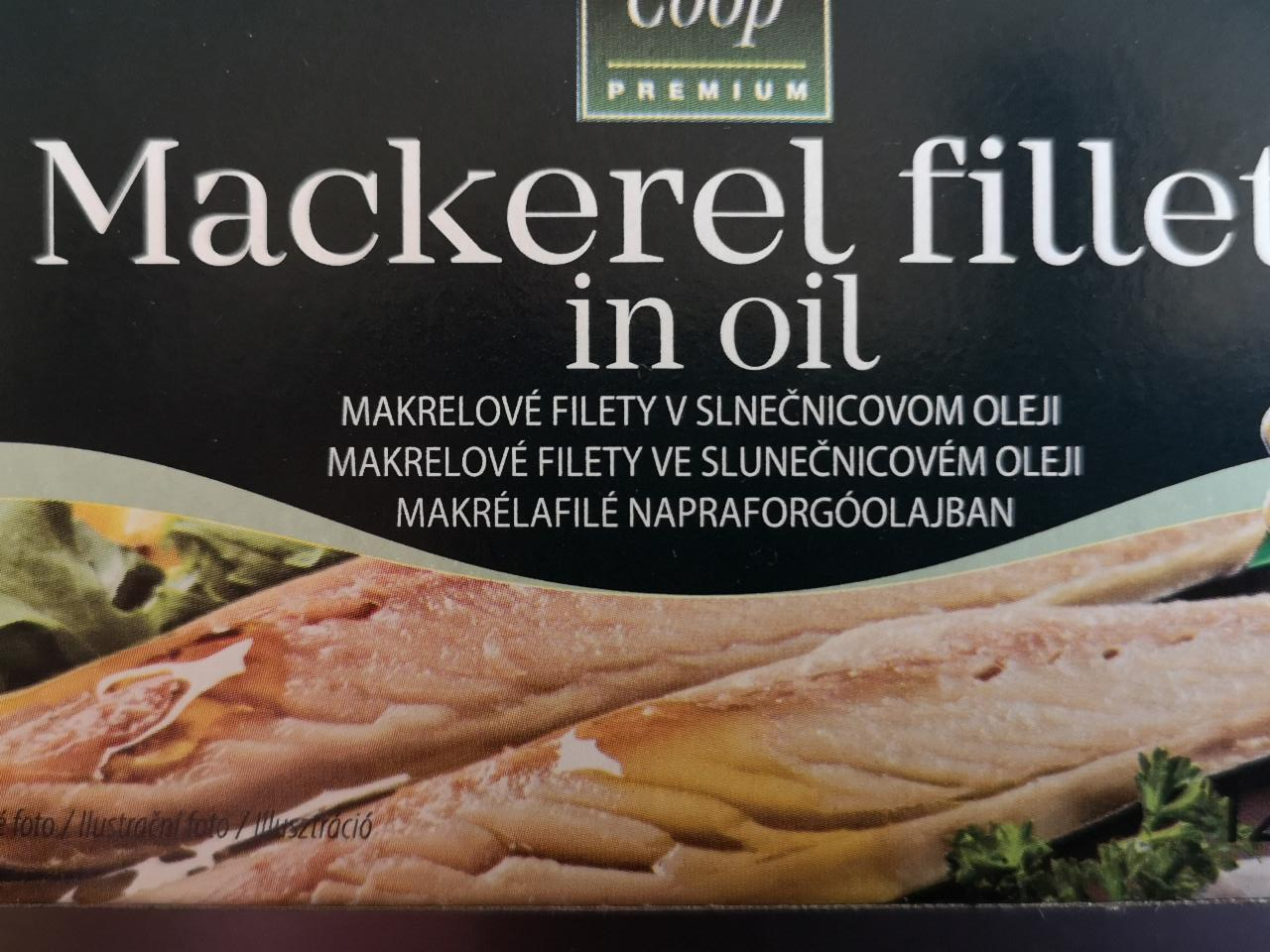 Fotografie - Mackerel fillets in oil Makrelové filety v slnečnicovom oleji Coop Premium