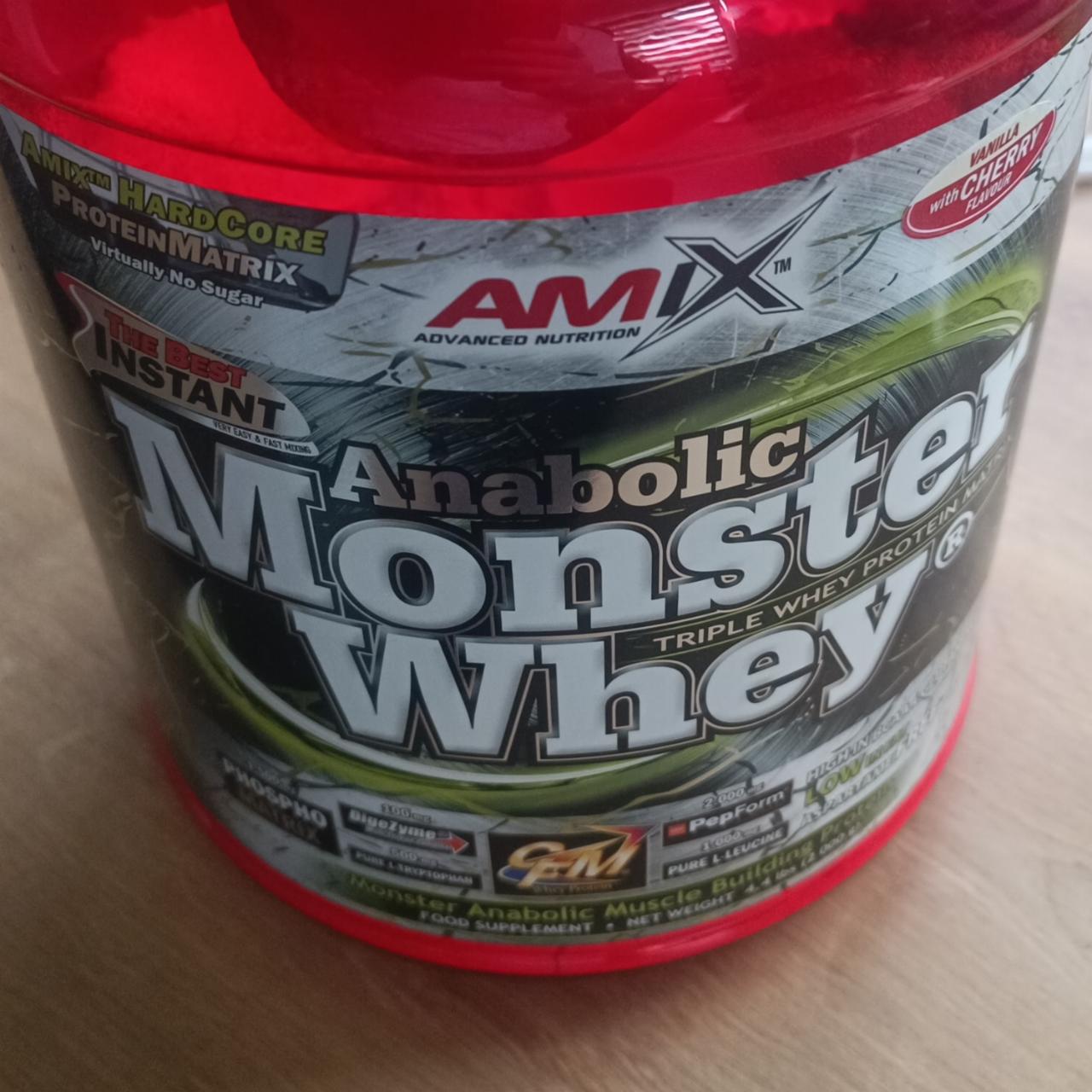Fotografie - Anabolic Monster Whey Vanilla with Cherry flavour Amix