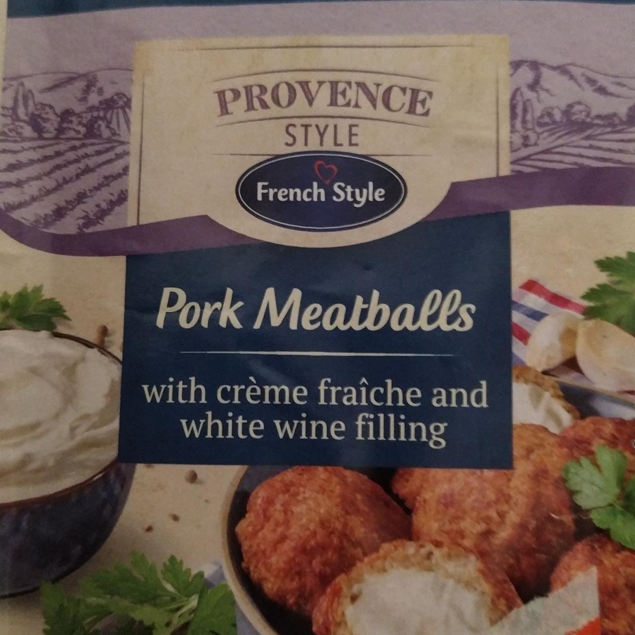 Fotografie - Pork Meatballs with creme fraiche and white wine filling Provence Style French Style