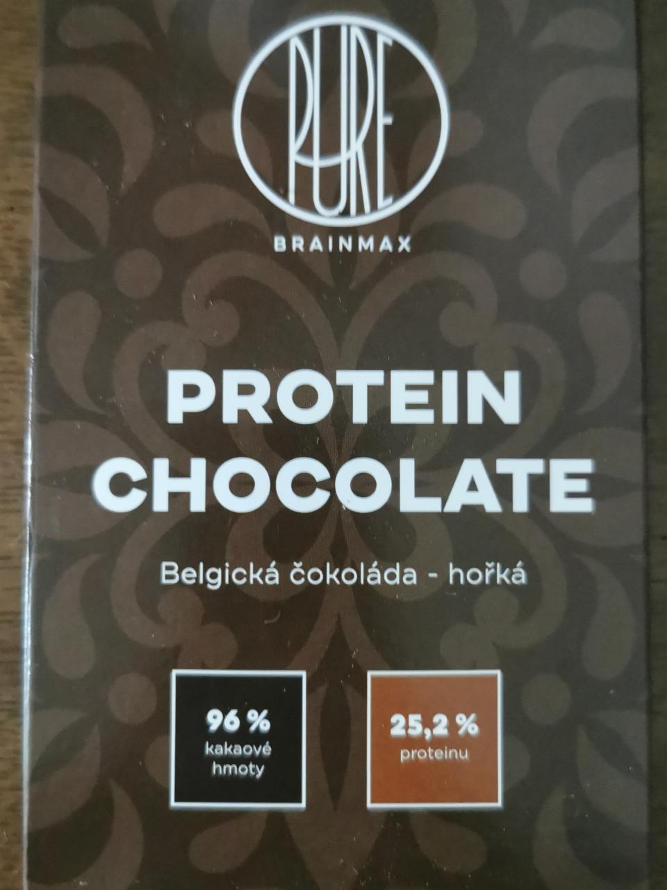 Fotografie - Pure Protein Chocolate Belgická čokoláda - hořká BrainMax