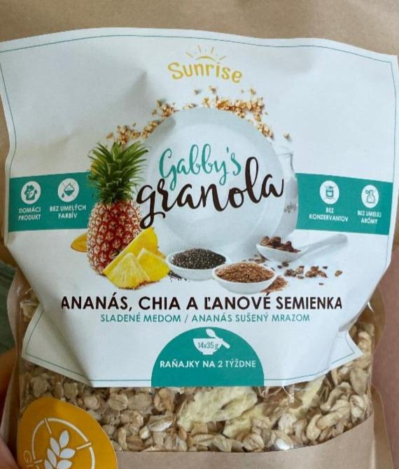 Fotografie - Gabby´s Granola Ananás, chia a ľanové semienka