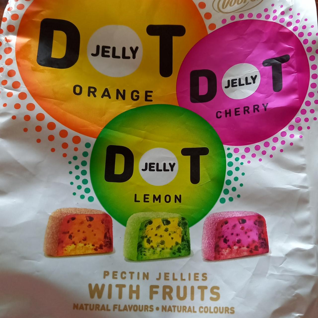 Fotografie - Pectin Jellies with fruits Dot Jelly Orange Cherry Lemon