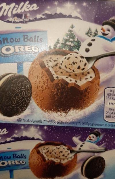 Fotografie - Mliečna čokoláda Snow Balls Oreo Milka