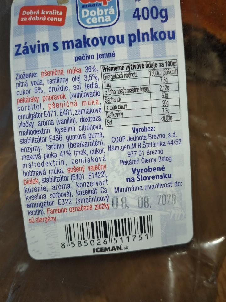 Fotografie - Závin s makovou plnkou Coop