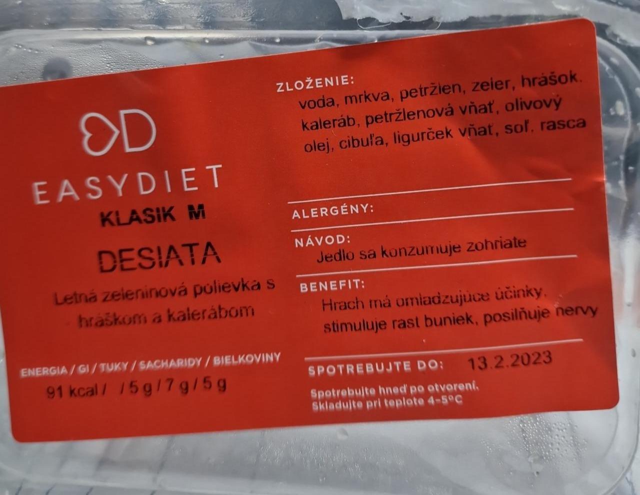 Fotografie - Letná zeleninová polievka s hráškom a kalerábom EasyDiet