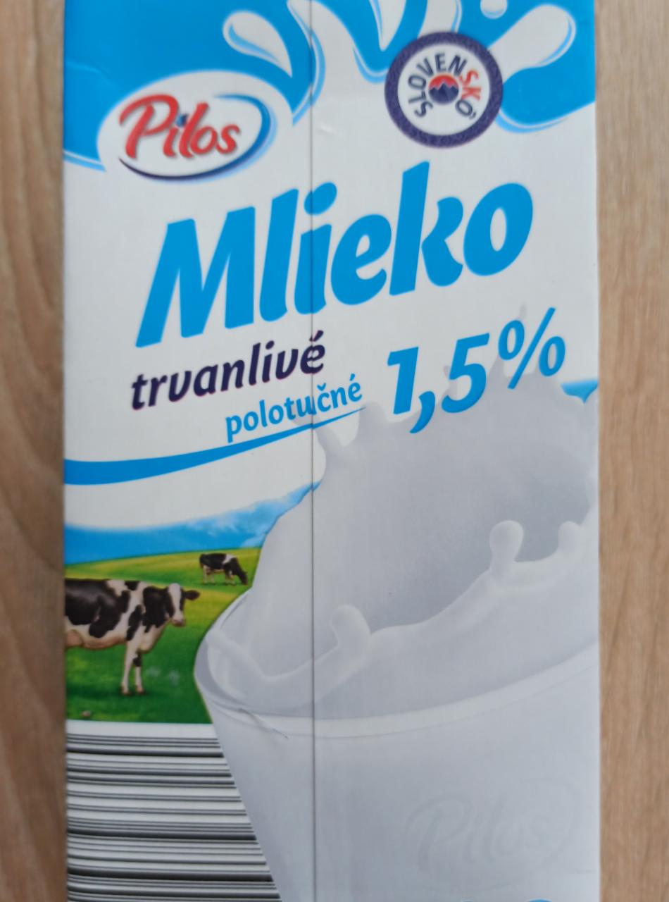 Fotografie - Mlieko trvanlivé polotučné 1,5% Pilos Slovenskô