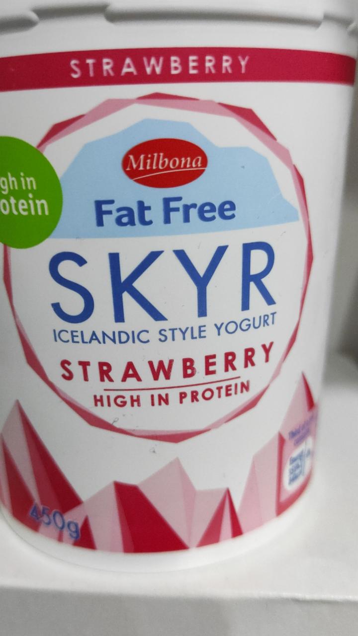 Fotografie - Skyr Fat Free Strawberry Milbona