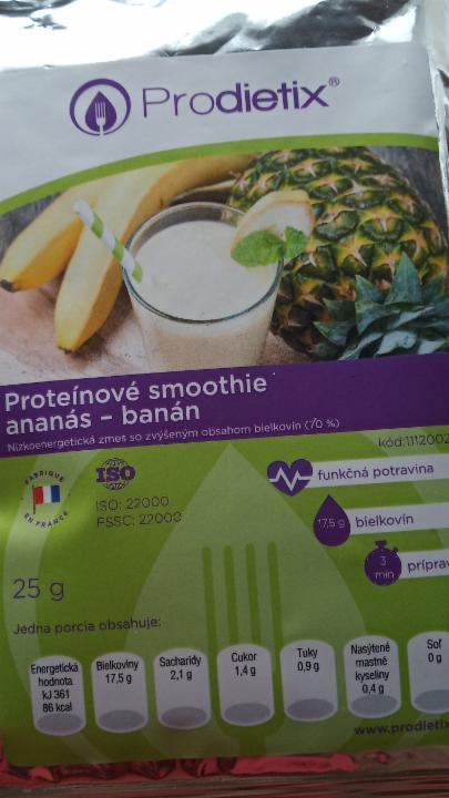 Fotografie - proteinove smoothie ananás banan Prodietix