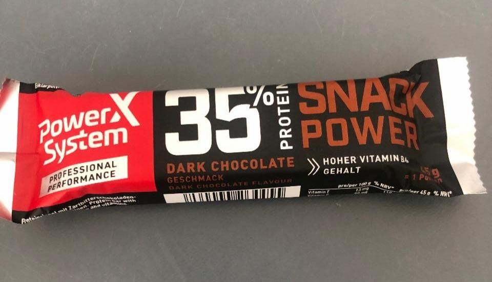 Fotografie - snack power 35% protein dark chocolate power X system