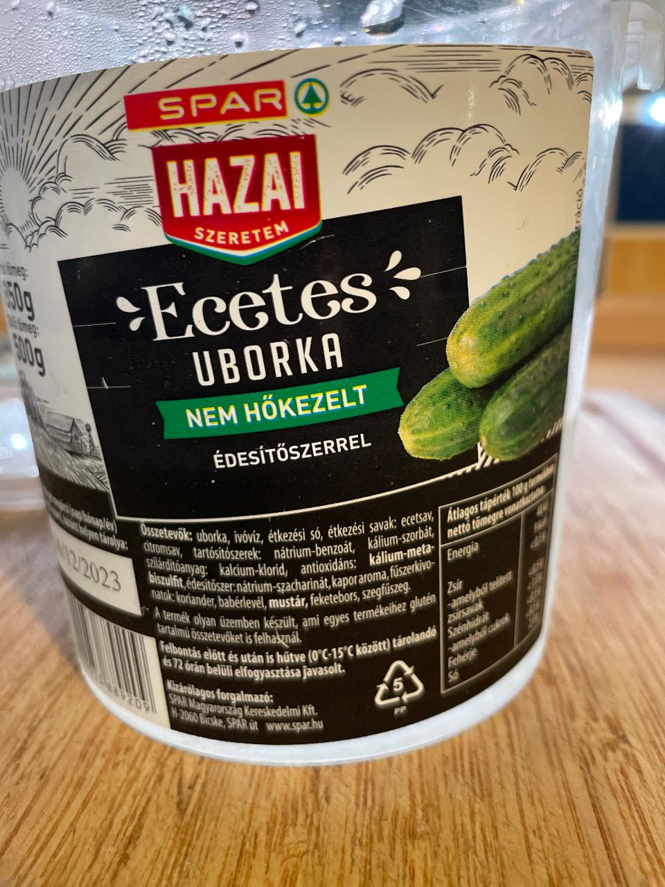 Fotografie - Ecetes uborka nem hőkezelt Spar