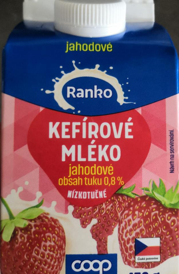 Fotografie - kefírové mléko jahodové 0.8% tuku Ranko