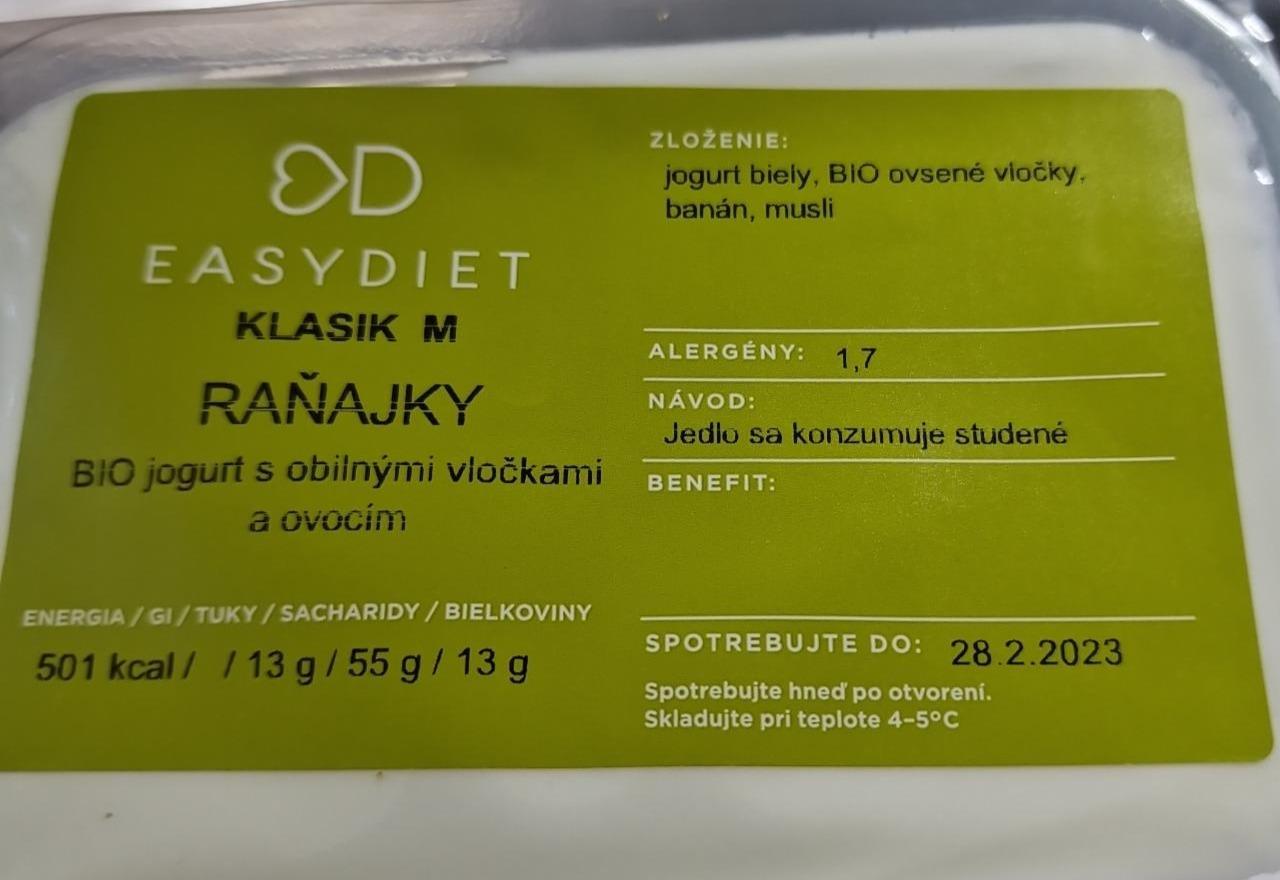 Fotografie - Bio jogurt s obilnými vločkami a ovocím EasyDiet