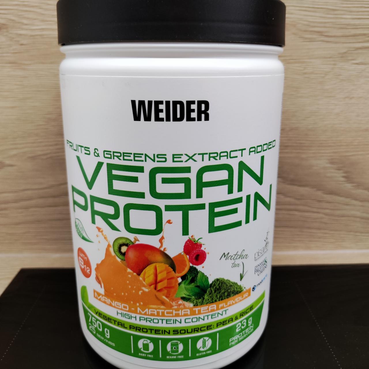Fotografie - Vegan Protein Mango - Matcha Tea flavour Weider