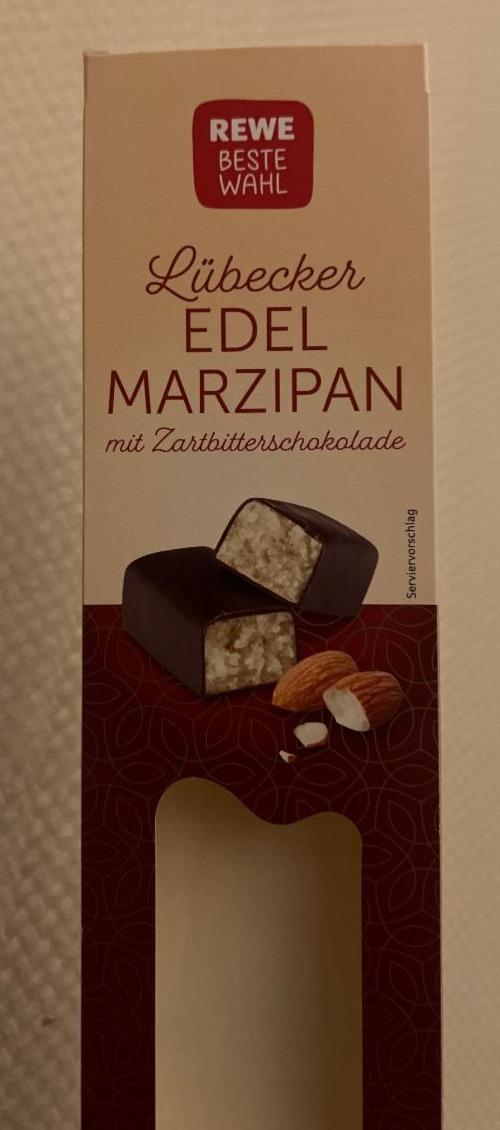 Fotografie - Lübecker Edel Marzipan mit Zartbitterschokolade Rewe