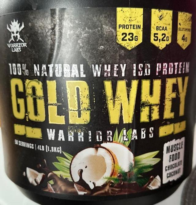 Fotografie - 100% natural whey iso protein Gold whey Chocolate coconut Warrior labs