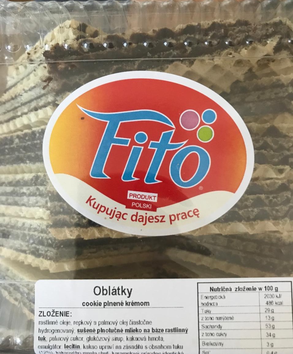 Fotografie - Fito oblátky cookie plnené krémom