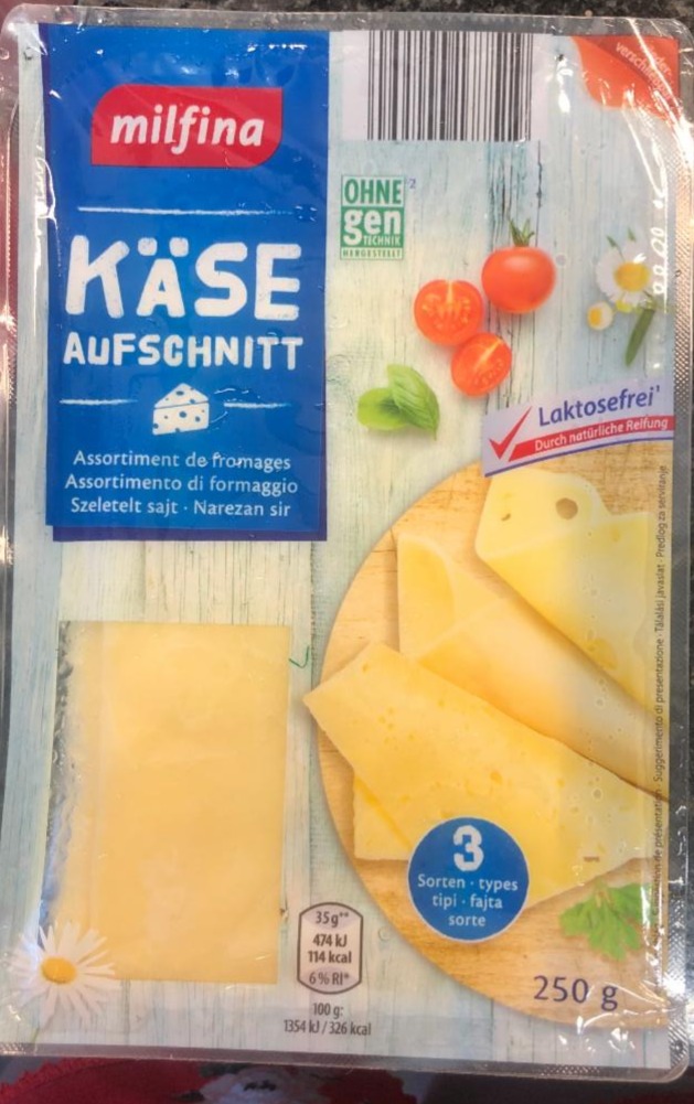 Fotografie - Käse-Aufschnit laktosefrei Milfina