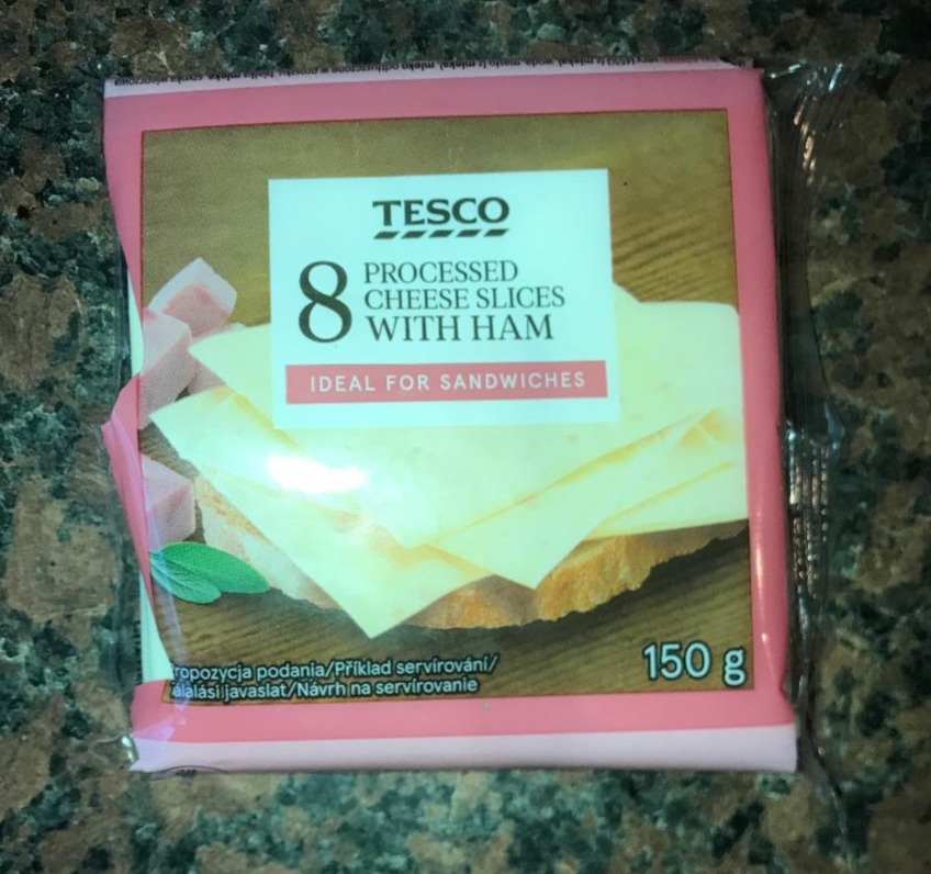 Fotografie - Tesco processed cheese slices with ham