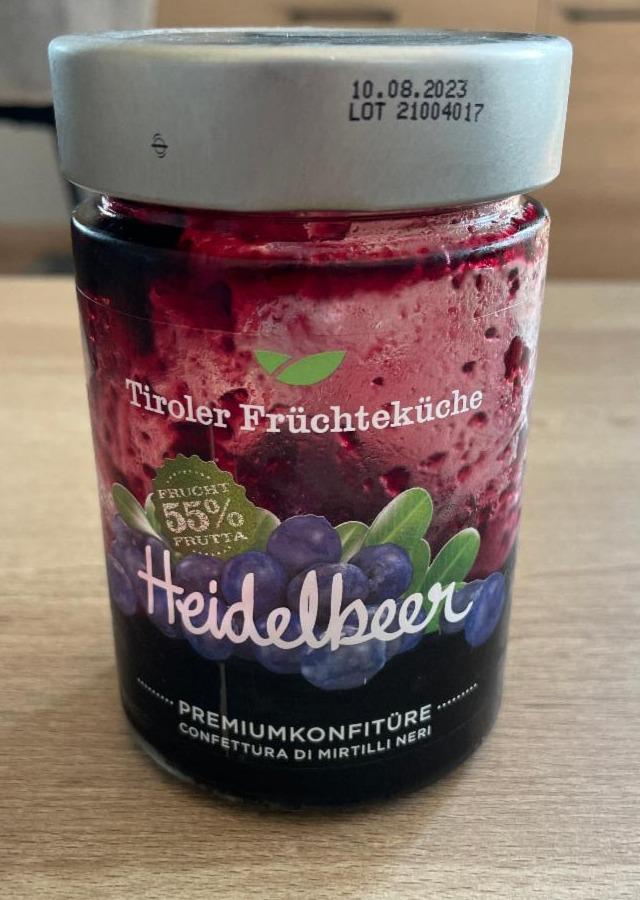 Fotografie - Heidelbeer Premiumkonfitüre Tiroler Früchtküche 55%