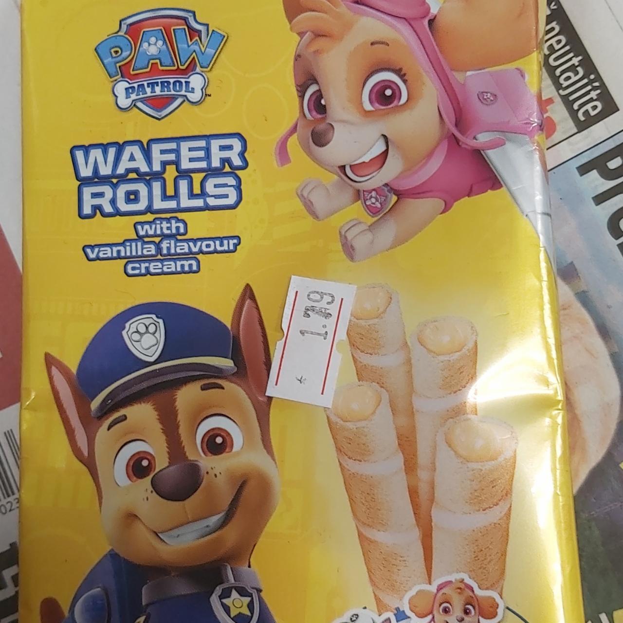 Fotografie - wafer rolls with vanilla flavour cream Paw Patrol