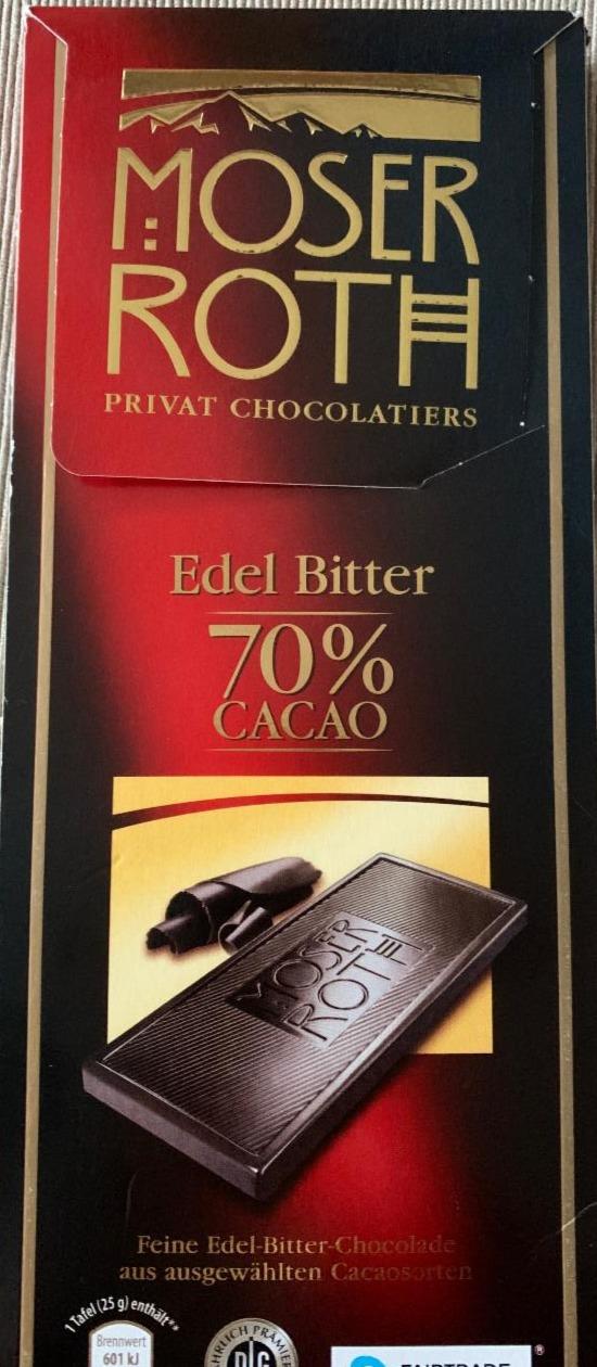 Fotografie - čokoláda Edel Bitter 70% Cacao Mother Roth