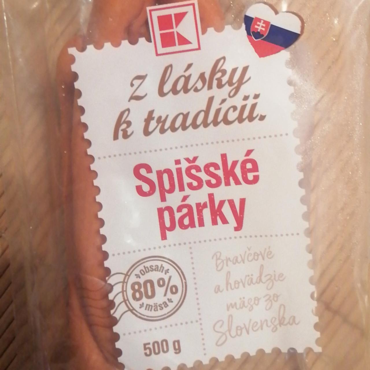 Fotografie - Spišské párky 80% mäsa Kaufland