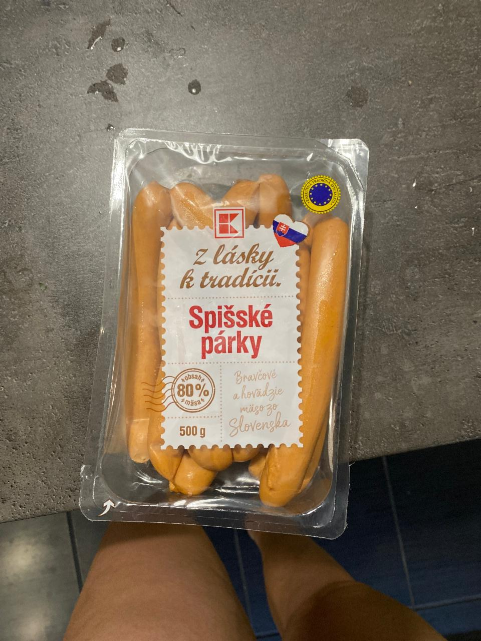 Fotografie - Spišské párky 80% mäsa Kaufland