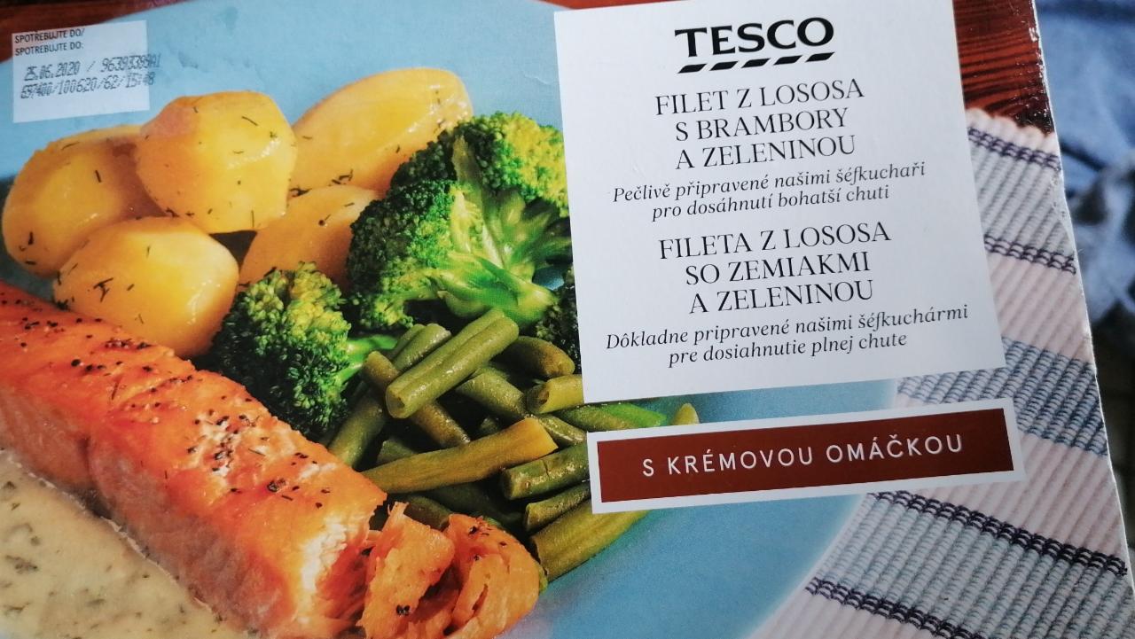 Fotografie - Tesco filety z lososa so zemiakmi a zeleninou