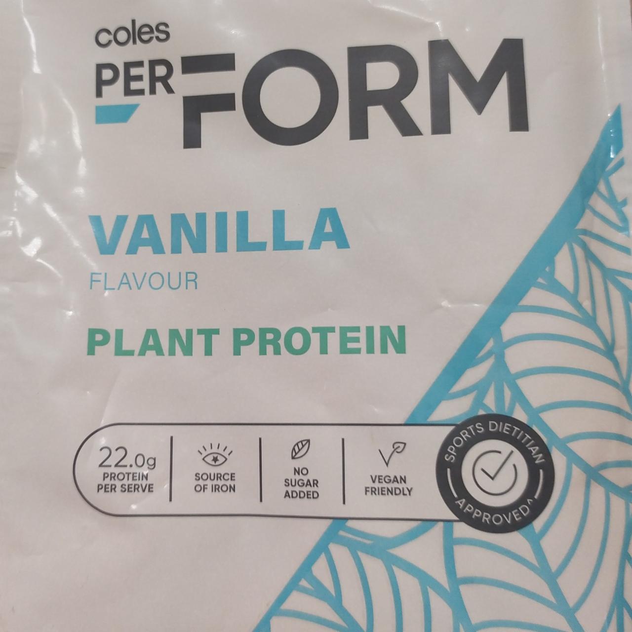 Fotografie - PerForm Vanilla Flavour Plant Protein Coles