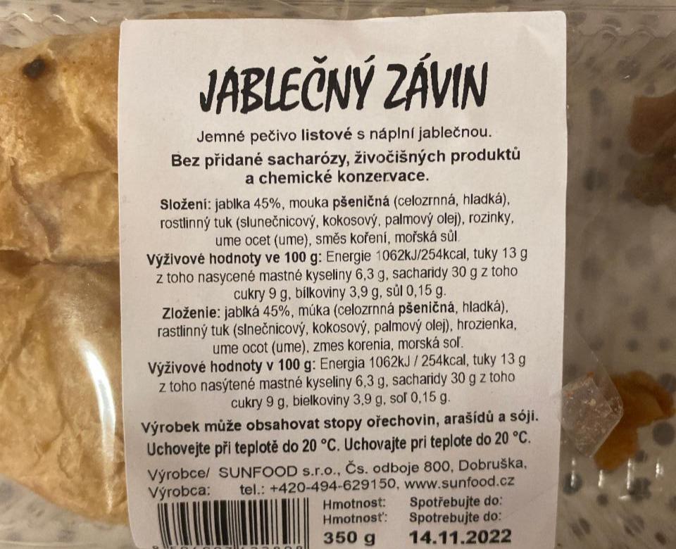 Fotografie - Jablečný závin Sunfood