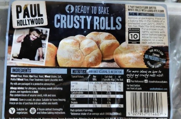 Fotografie - 4 Ready to Bake Crusty Rolls Paul Hollywood