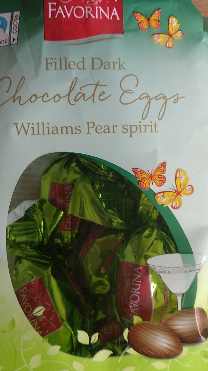 Fotografie - Filled Dark Chocolate Eggs Williams Pear spirit Favorina