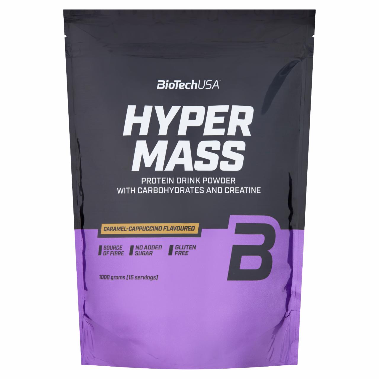 Fotografie - Hyper Mass Caramel-Cappuccino Protein Drink Powder with Carbohydrates and Creatine BioTechUSA