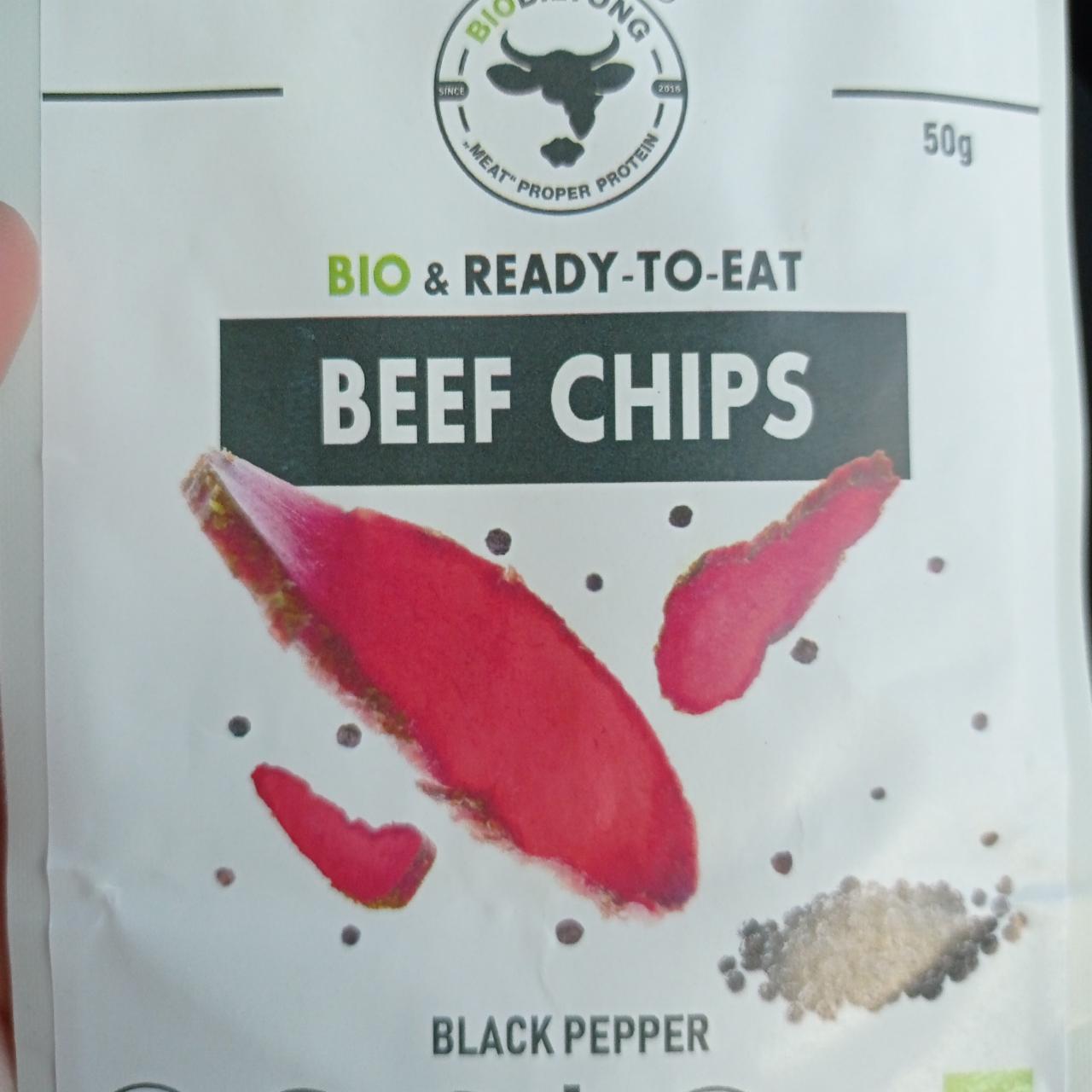 Fotografie - Beef chips Black pepper BioBiltong