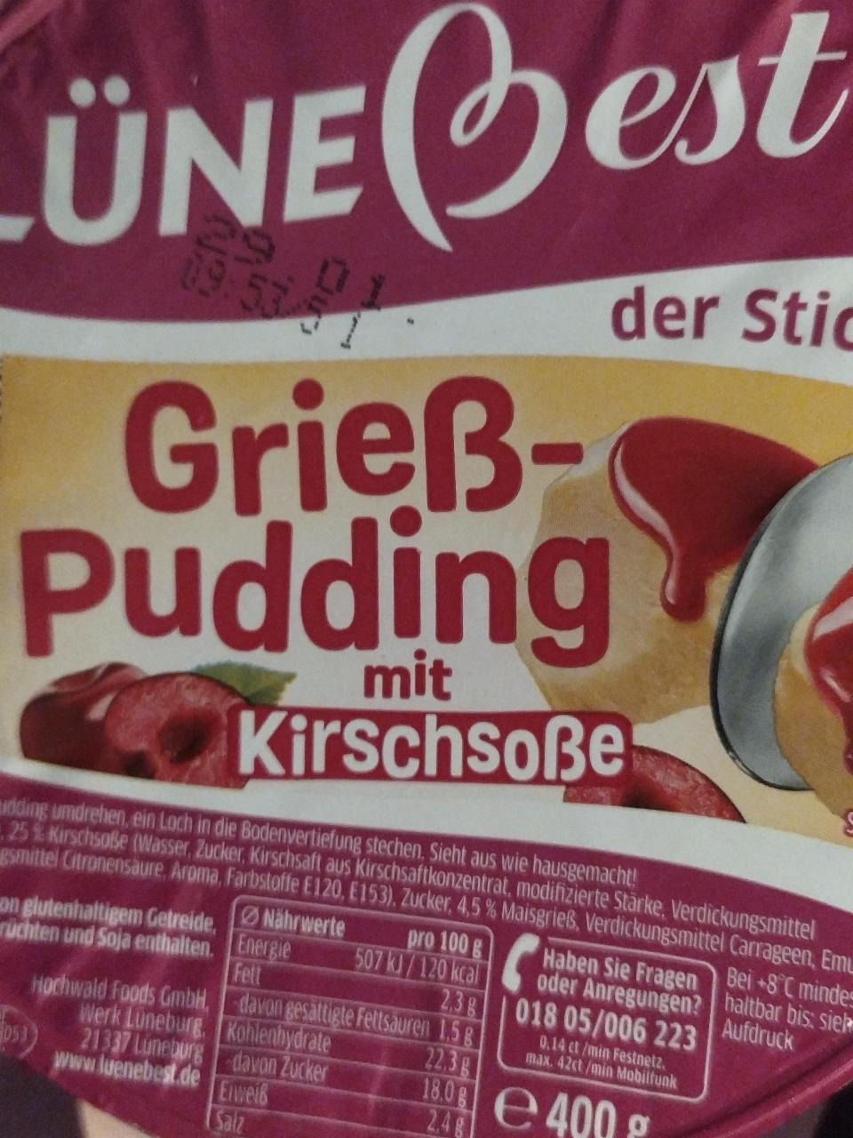 Fotografie - Grieß-pudding mit kirschsoße Lünebest