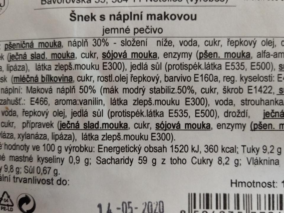 Fotografie - Šnek s náplní makovou