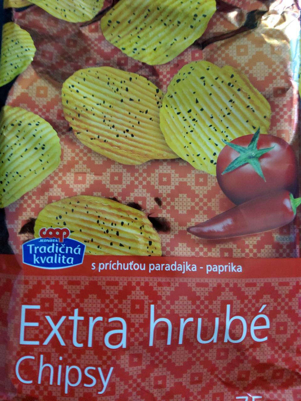 Fotografie - chipsy paprika-paradajka Coop Jednota