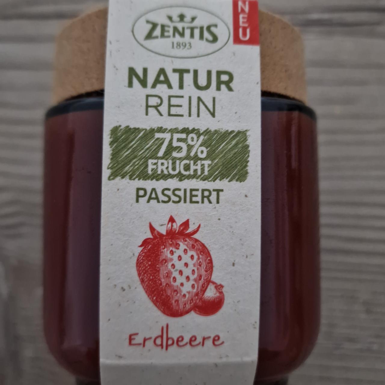 Fotografie - Natur Rein 75% frucht passiert Erdbeere Zentis