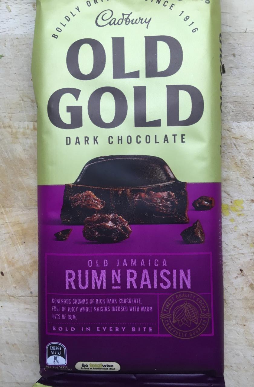 Fotografie - Old Gold Dark Chocolate Rum n Raisin Cadbury