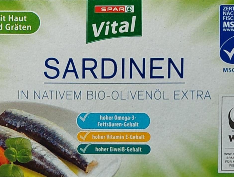 Fotografie - Sardinen In Nativem Bio-Olivenöl Extra Spar Vital