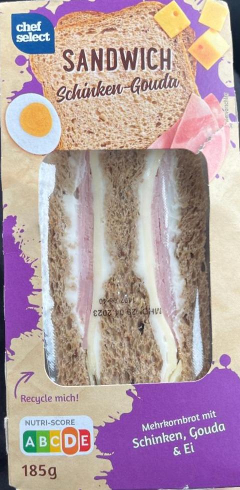 Sandwich Schinken-Gouda Chef Select - kalórie, kJ a nutričné hodnoty