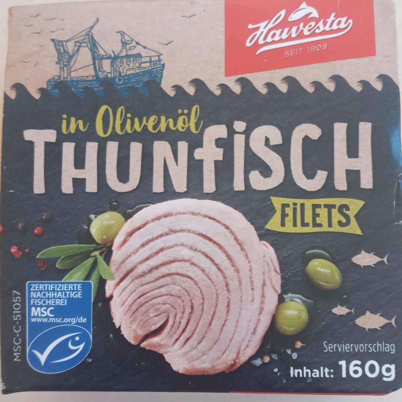 Fotografie - Thunfisch filets in Olivenöl Hawesta