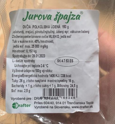 Fotografie - Ovčia polkolibka údená Jurajova špajza