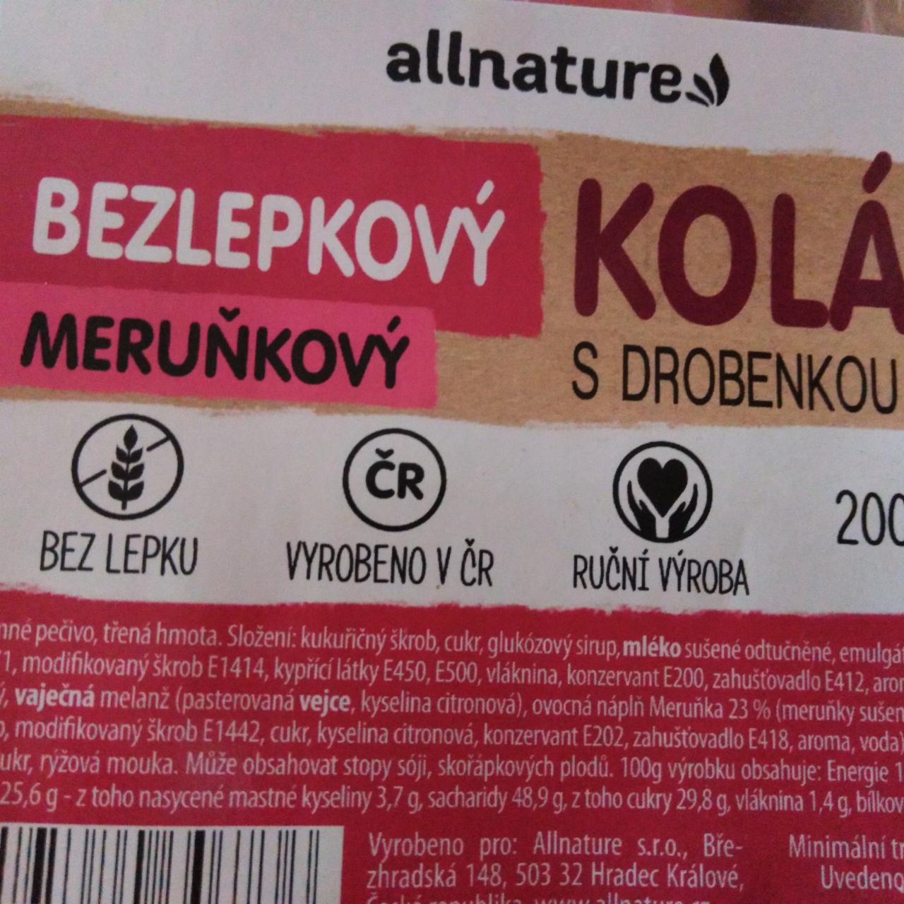 Fotografie - Koláč s drobenkou Bezlepkový Meruňkový Allnature