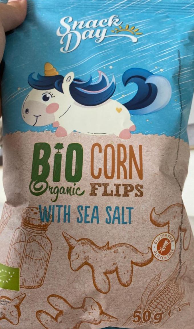 Fotografie - Corn Flips with sea salt Bio Organic Snack Day