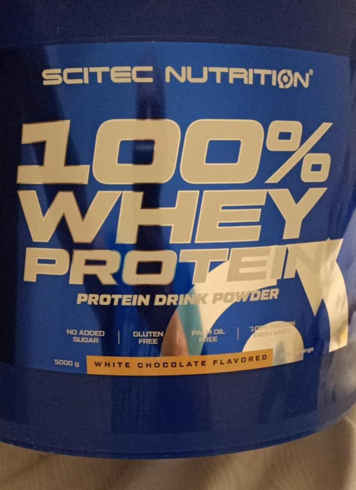 Fotografie - 100% WHEY Protein drink powder White chocolate